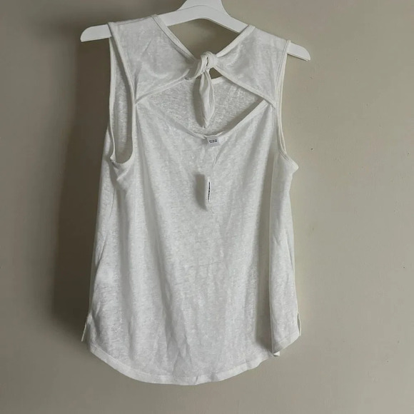 Old Navy Tank Top, Linen Blend open back tie Medium - Picture 2 of 6